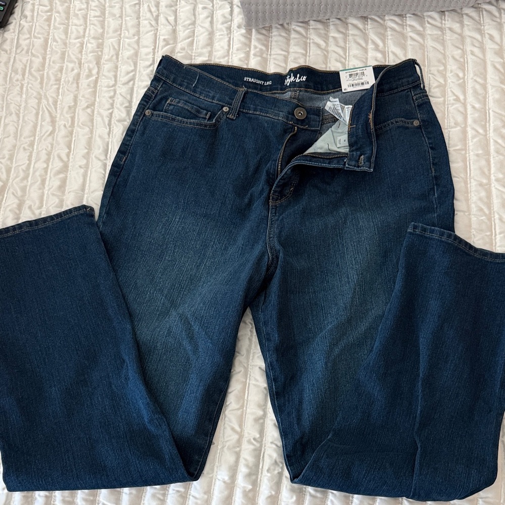 Style & Co. Indigo Straight Leg Jeans NWT 16